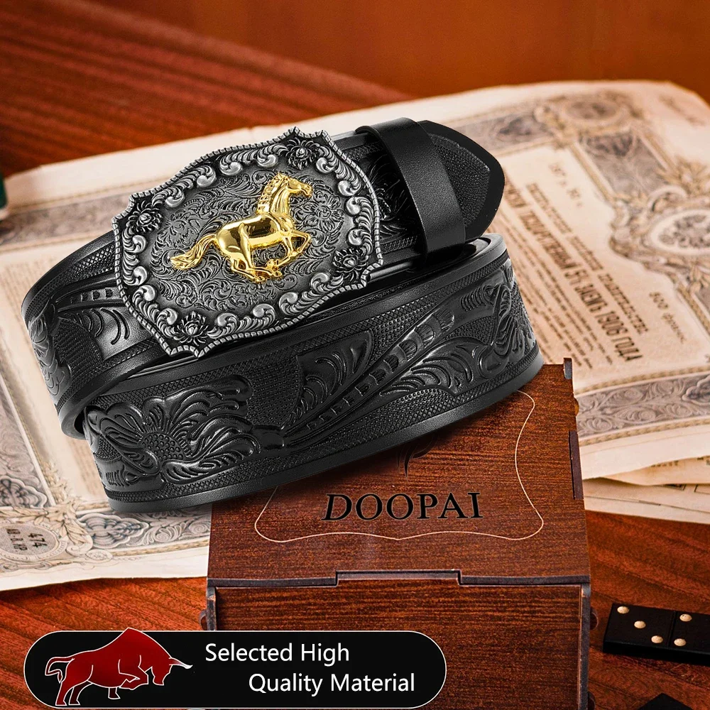 Herren Vintage Western Windgürtel PU-Ledergürtel Hauptkörper Metallschnalle Hochwertiger Herrengürtel – Detail 8