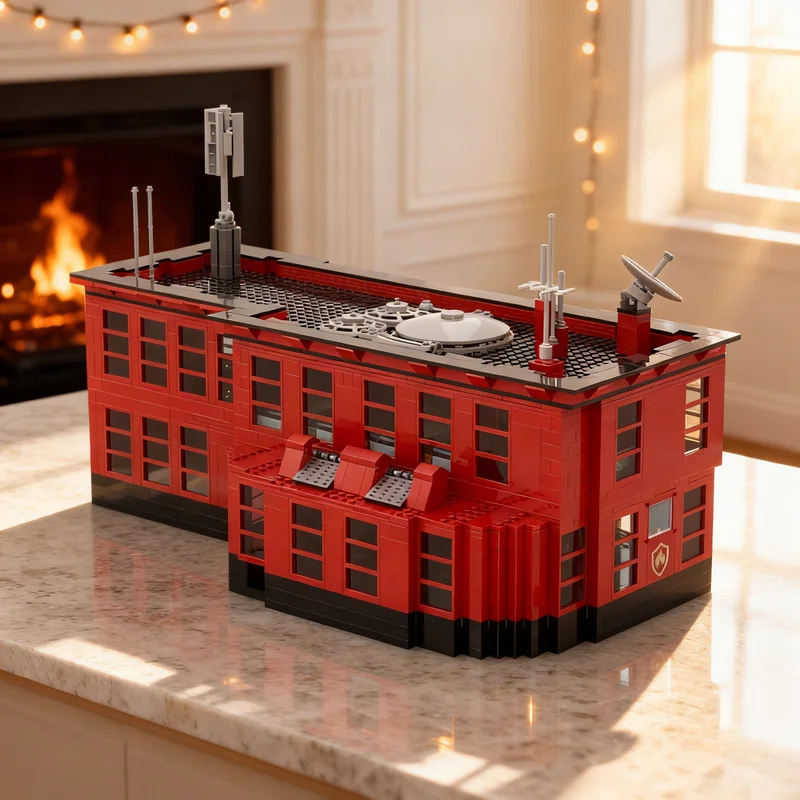 

5395 деталей MOC: Модель пожарной станции для самостоятельной сборки, креативный подарок, декор для демонстрации, премиум-набор для взрослых и детей, для дома и офиса