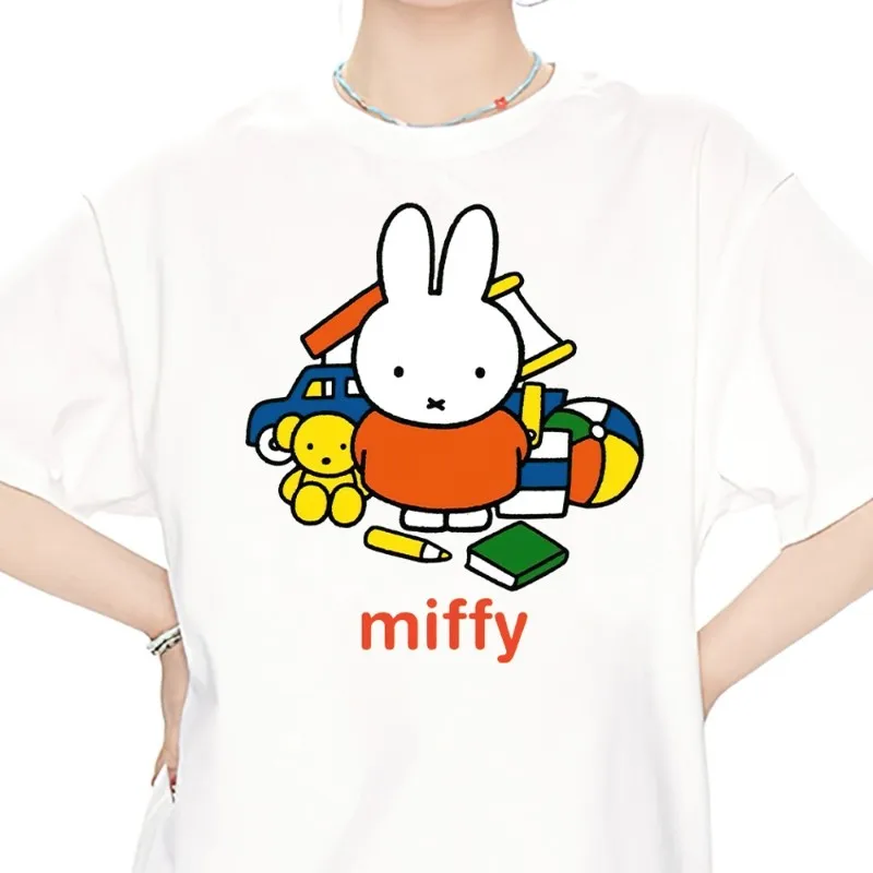 Cartoon M-MiffyS T Shirt Men Couple Combination Clothes Short Sleeve Collar Fashion Women Cotton