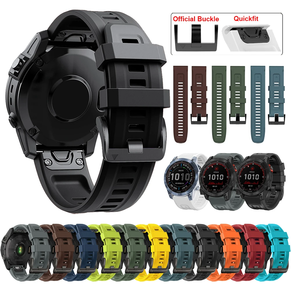 

Quick release Silicone Strap For Garmin TACTIX DELTA/Forerunner 945 LTE 745 935/quatix 6 5/Approach S60 S62 Watch Band Bracelet