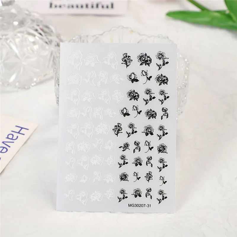 New Chinese Style Nails Flower Self-adhesive Stickers Manicure Decals Waterproof Design Nail Art Decoration Sliders