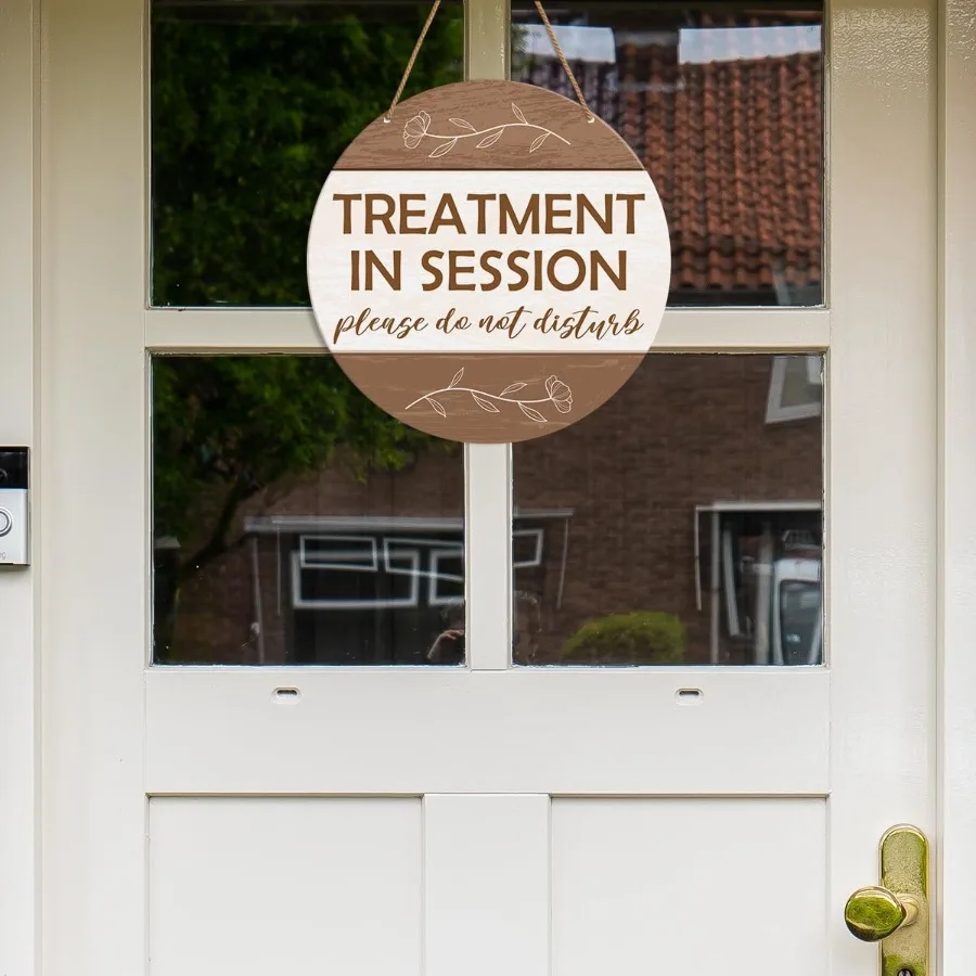 العلاج في لافتة باب الجلسة في علامة تعليق باب الجلسة للمعالجين مستشار العلاج مكتب سبا غرفة الريكي استوديو ديكور
