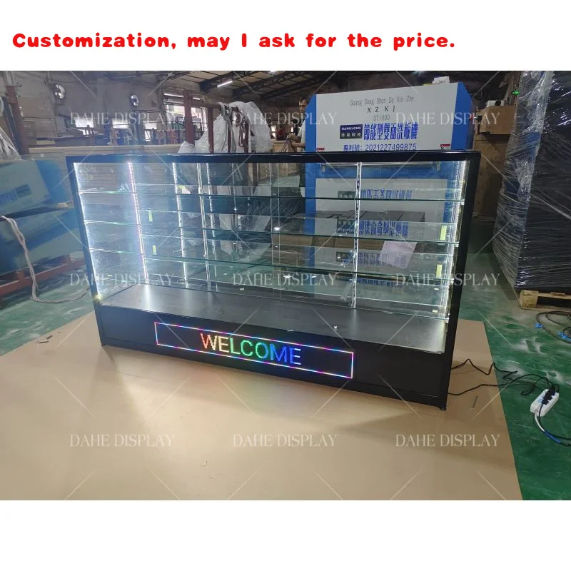 

custom.Aluminum Frame Full Glass Showcase Display Cabinet Price Smoke Shop Showcases Smoke Shop