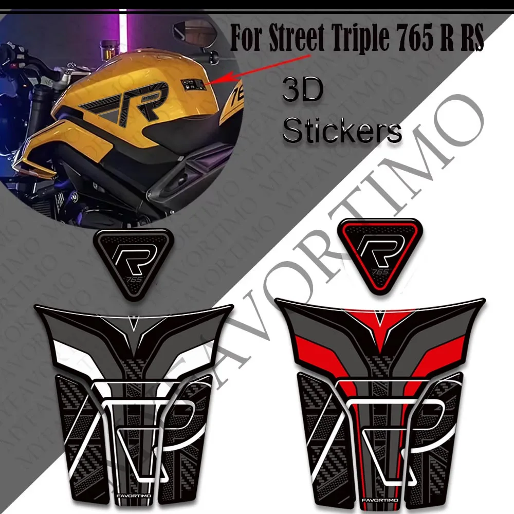 For Triumph Street Triple 765 R RS Motorcycle Tank Pad Side Grips Gas Fuel Oil Kit Knee Fairing Fender Stickers Decals 2023 2024
