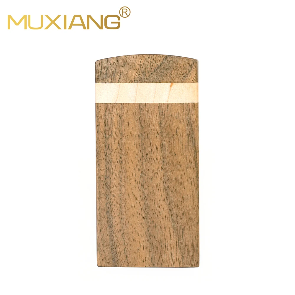 MUXIANG Solid wood cigarette box, clamshell type, large black walnut box, can hold 20pcs fine cigarettes, 11.1*5.5*2.7cm