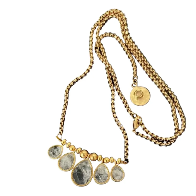 

Fashion Europe Designer Brand Crystal Pendant Necklace Sweater Chain Woman Luxury Jewelry Trend