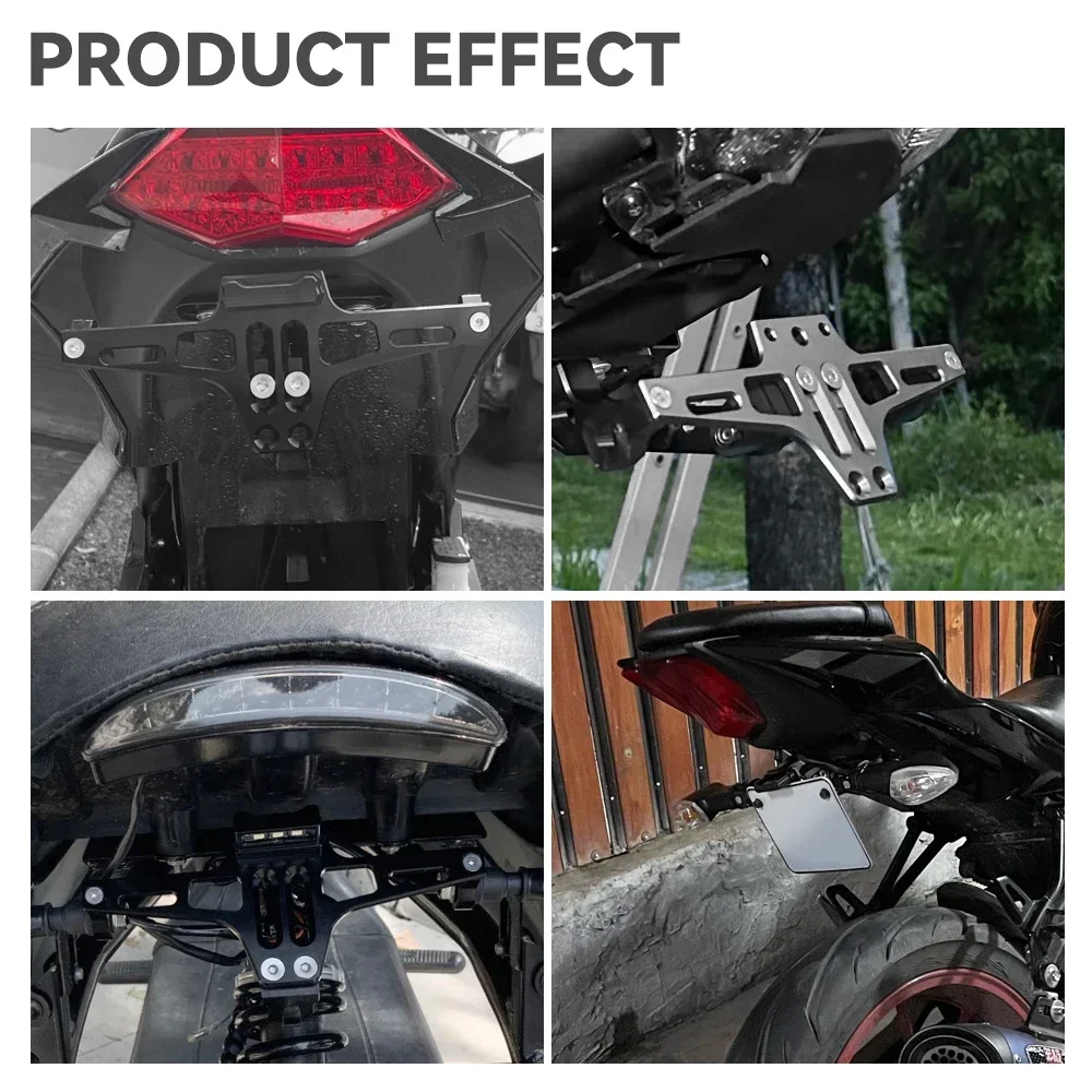 Motorcycle Adjustable Tail Eliminator License Plate Bracket Turn Signal Light For Yamaha honda bmw suzuki cfmoto mt07 mt09 fz07 image 6