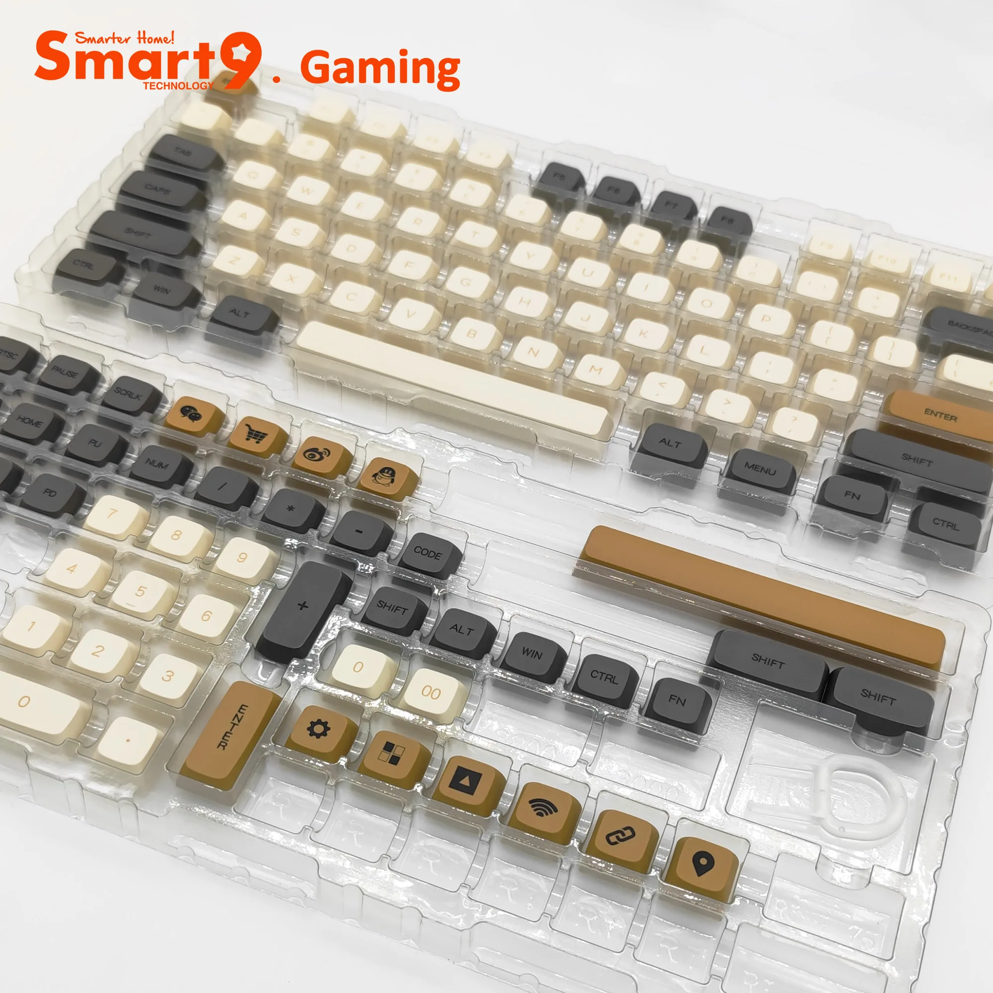 Smart9 PBT Dye Sub Keycaps XDA perfil Bee Milk Micro Light Matcha ColorWay Design Sublimation Print para teclados mecánicos