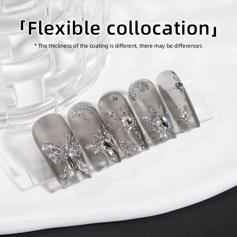 RS Nail 9ml Self Leveling Gel Nail Polish Transparent Black Traceless Leveling Gel Semi Permanent Nail Art Soak Off LED UV Gel - Image 6