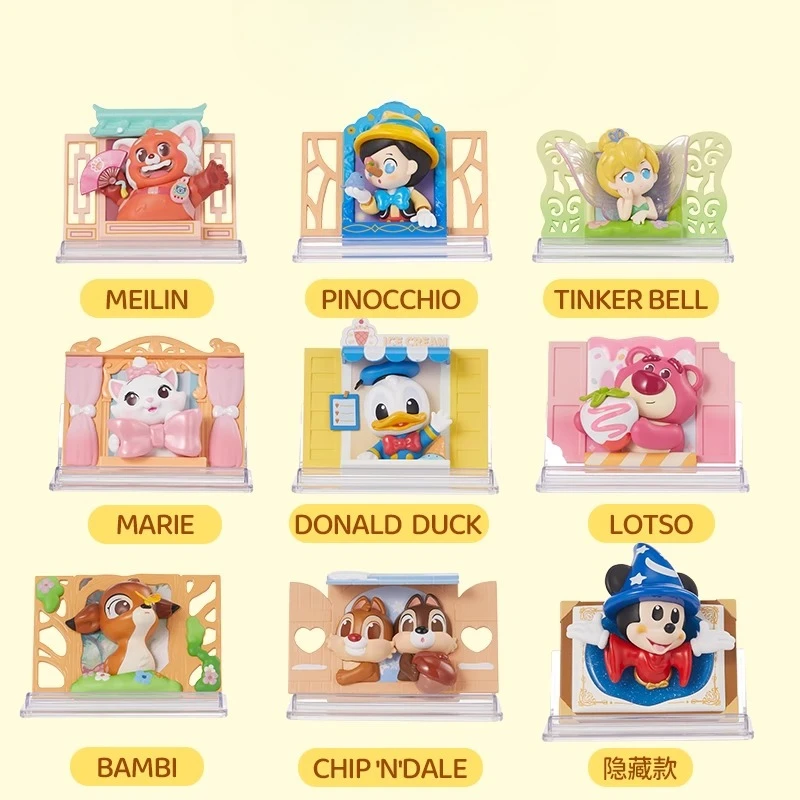 

MINISO Disney stamp window story mysterious box work doll ornaments magnetic refrigerator stickers Blind box