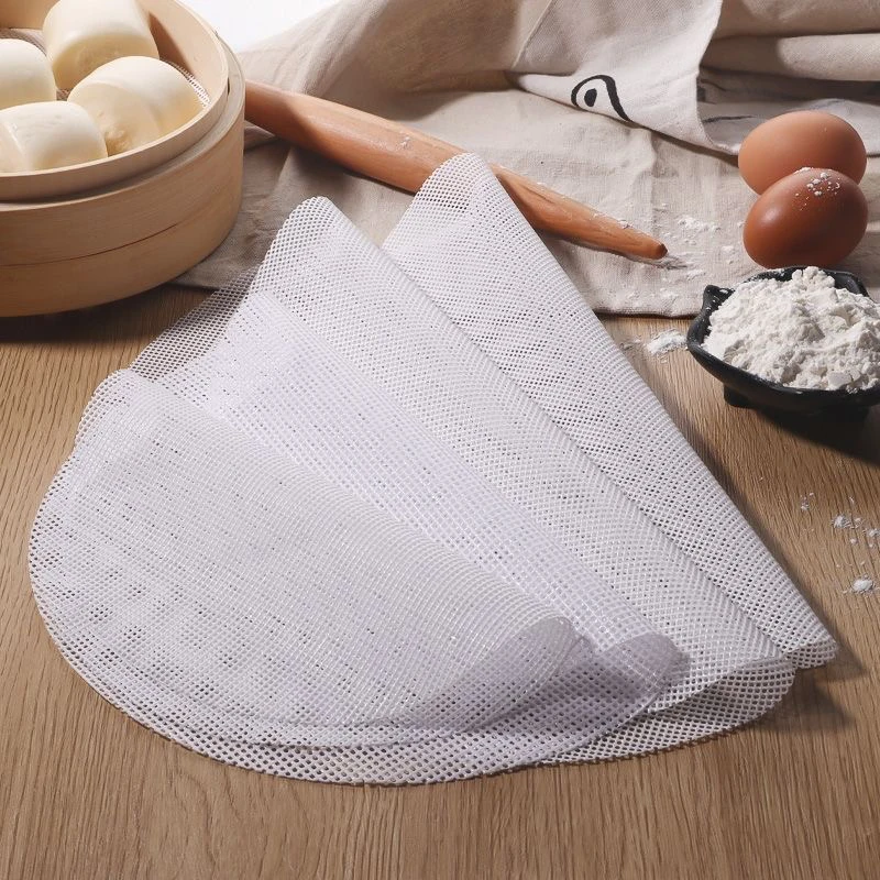 

10PCS Non-stick Silicone Steamer Mesh Mat Reusable Round Bamboo Steamer Liner Kitchen Dim Sum Dumplings Buns Steamed Pad