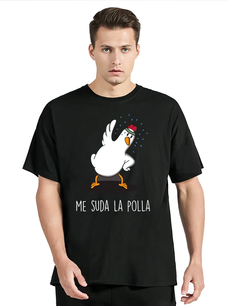 Me Suda La Polla Cute Chicken Cartoon Tshirt Men Women Casual Unisex Coton Tops T Shirt Streetwear Oversized Men Clothing