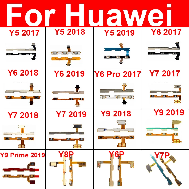 

Power Volume Flex Cable For Huawei Y5 Y6 Y7 Y9 Prime Lite Pro 2017 2018 2019 Y6P Y7P Y8P Switch Key Side Flex Ribbon Replacement