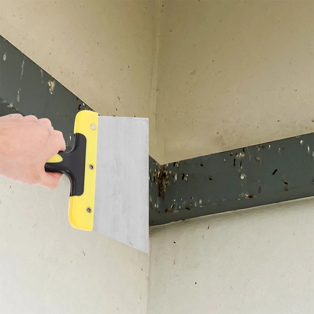 

Stainless Steel Chicken Coop Cleaning Tools Droppings Scraper Yellow Long Handle Cage Cleaning Tool Reusable Pigeon Poop Remover