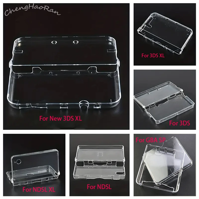 ChengHaolRan 1 шт. Прозрачный защитный чехол с кристаллами, жесткий корпус, подходит для GBA SP 3DS New 3DS XL LL NDSL NDSi XL New 3DSLL