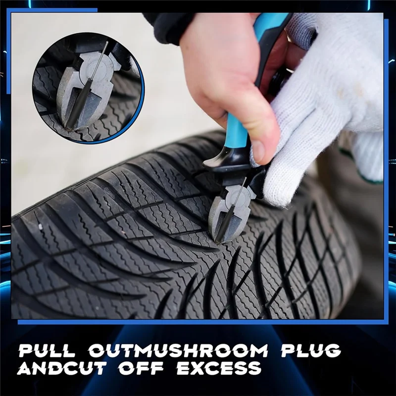 

29 Pcs Tire Repair Patch Tool Kit For Motorcycle,Vehicle With 24Pcs Tire Patch Plugs (34/40/50 Mm) And Buffing Wheel
