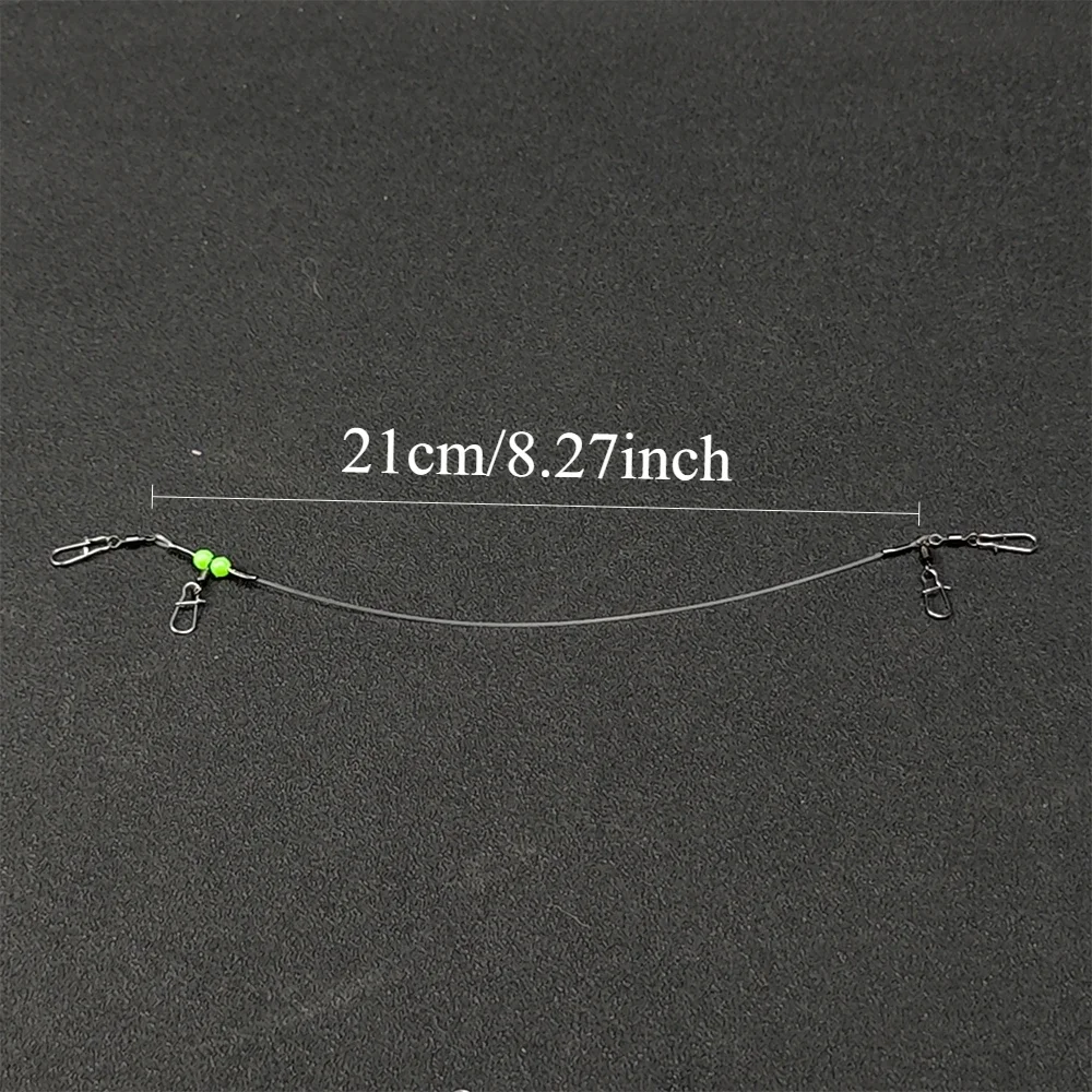 10 Stück 20cm Leuchtperlen-Leadwire mit Drehverbinder, Anti-Verwickelungs-Kalmar-Angelrig für Webfoot Octopus Egi Rig Tackle – Detail 1