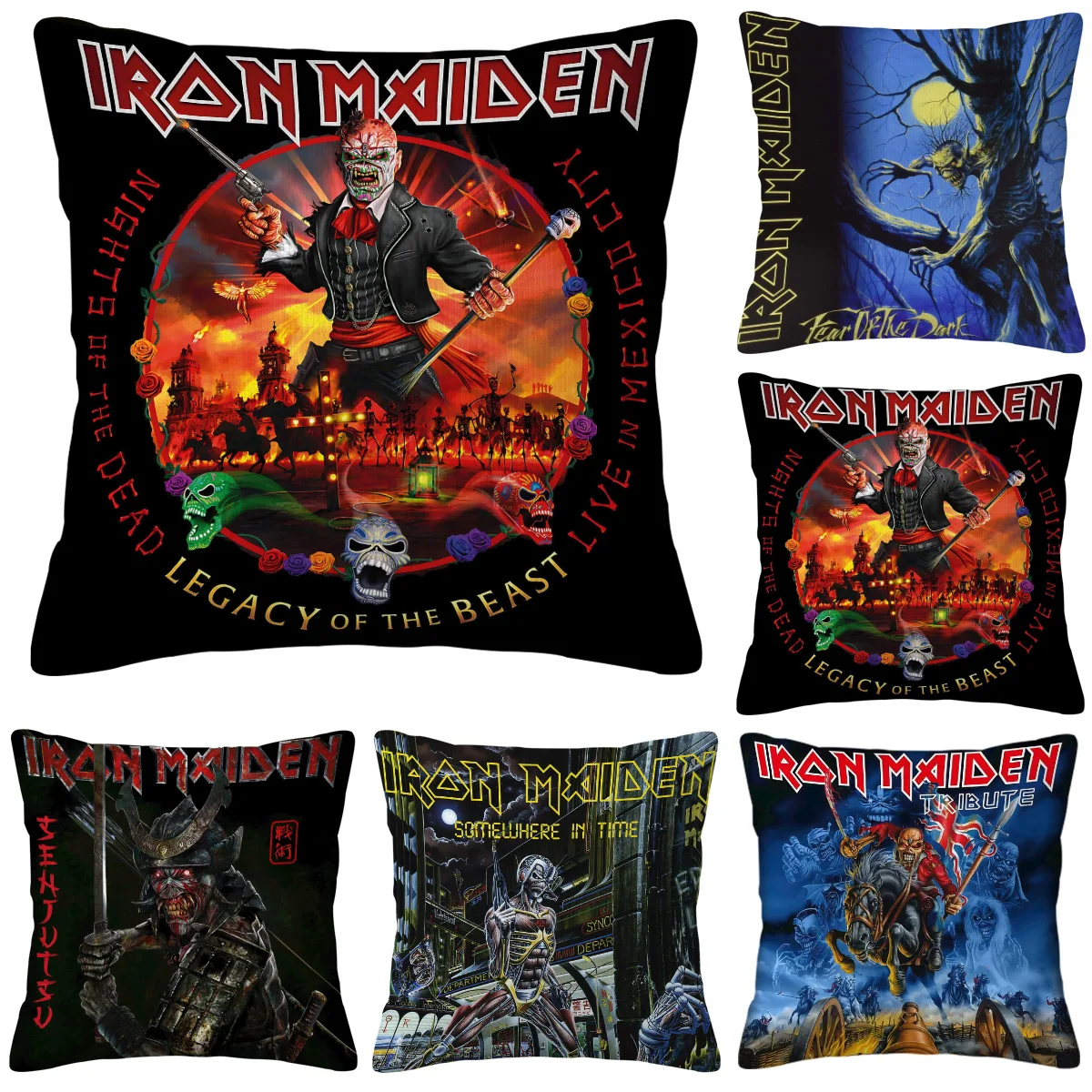 I-Iron M-Maiden Pillowcase Cushions Cover for Sofa Home Decor Items Anime Luxury Pillow Covers Living Room Decoration Cushion