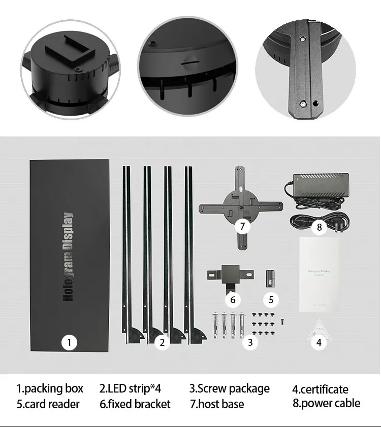HF-65 65 cm 3D-Projektor Hologramm LED-Lüfter 3D holographische Projektionsanzeige Preis