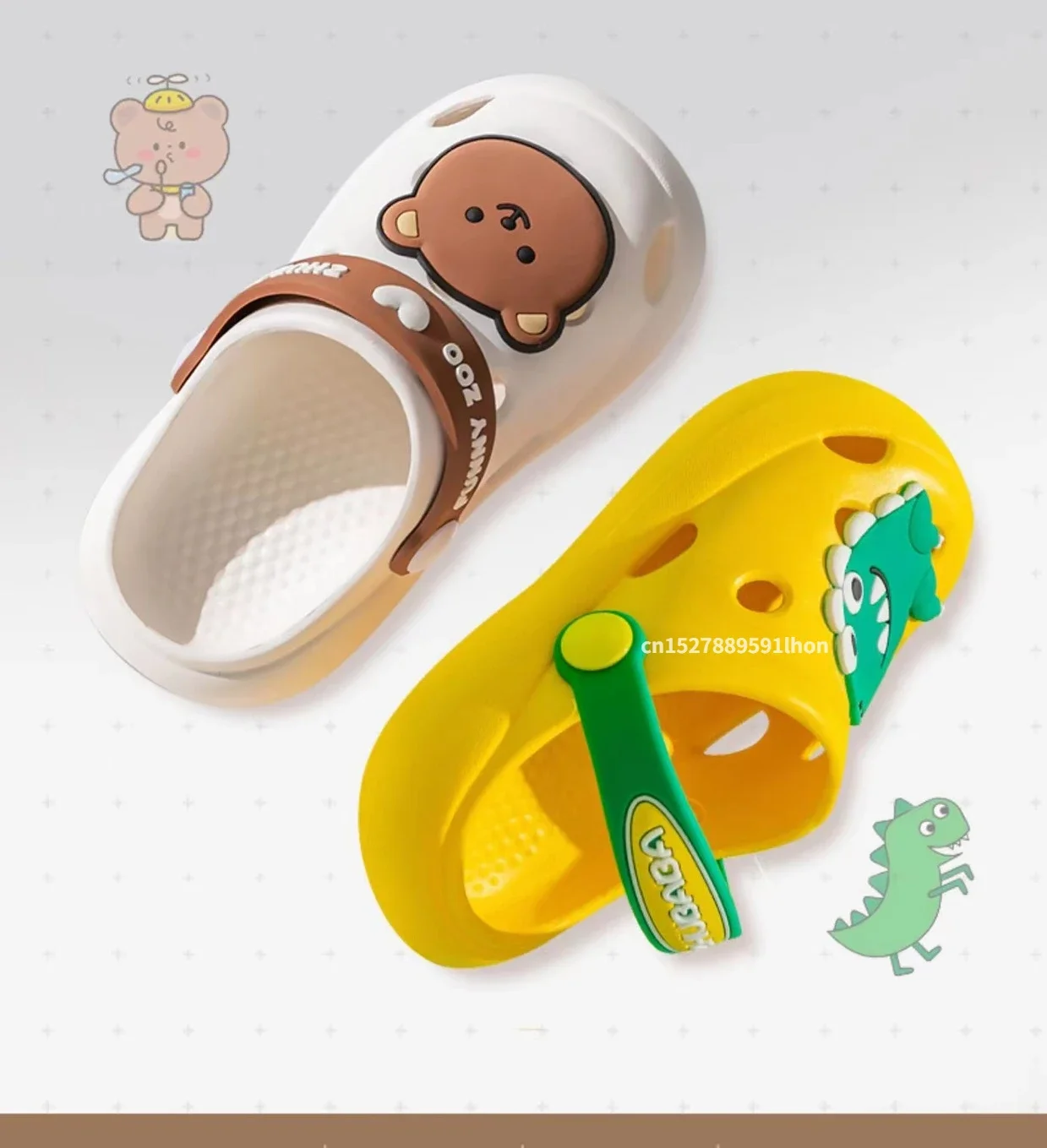 Cartoon Hause Hausschuhe Kinder Mode Nette Weiche Sohlen Nicht-slip Sandalen Sommer Neue Design Schuhe Baby Unisex PVC Runde kopf Hausschuhe – Detail 4