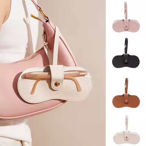 1pcs Fashion Portable Sunglasses Box Bag Unisex Soft Leather Sunglasses Pouch Slim Glasses Organizer Travel Sunglasses Pouch