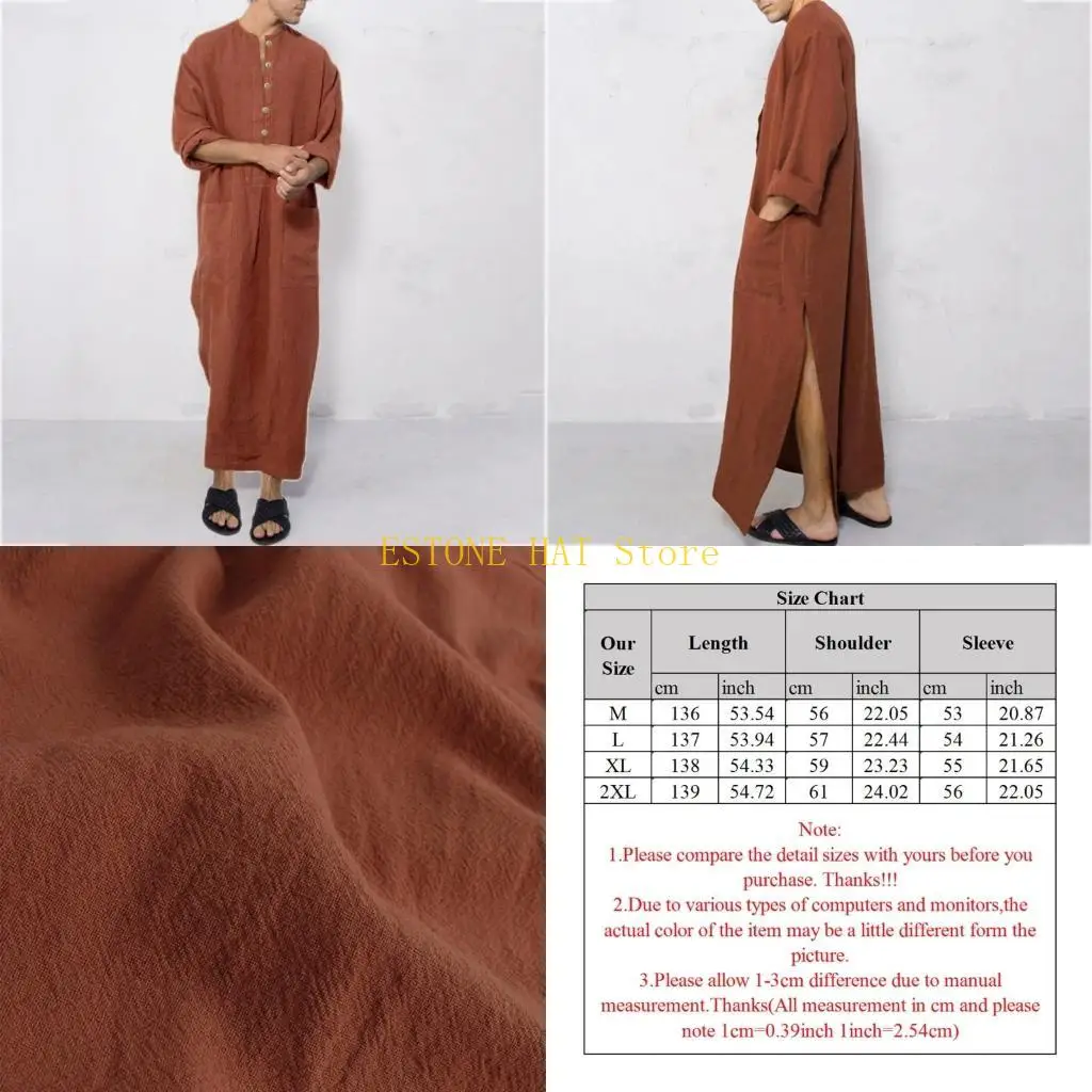 49MF Moyen-Orient Jubba Thobe Taille Caftan Musulman Robes Musulmanes Robe Musulmane Lâche