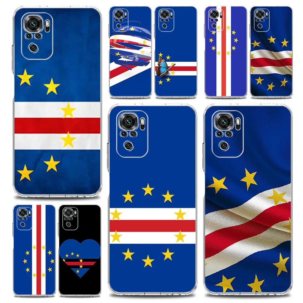 Casing Ponsel untuk Xiaomi Redmi Note 14 13 12 4G 9S 9 10 11 Pro Plus 5G 14C 13C 12C 10C 9A Sampul TPU Lembut Bening Bendera Cape Verde