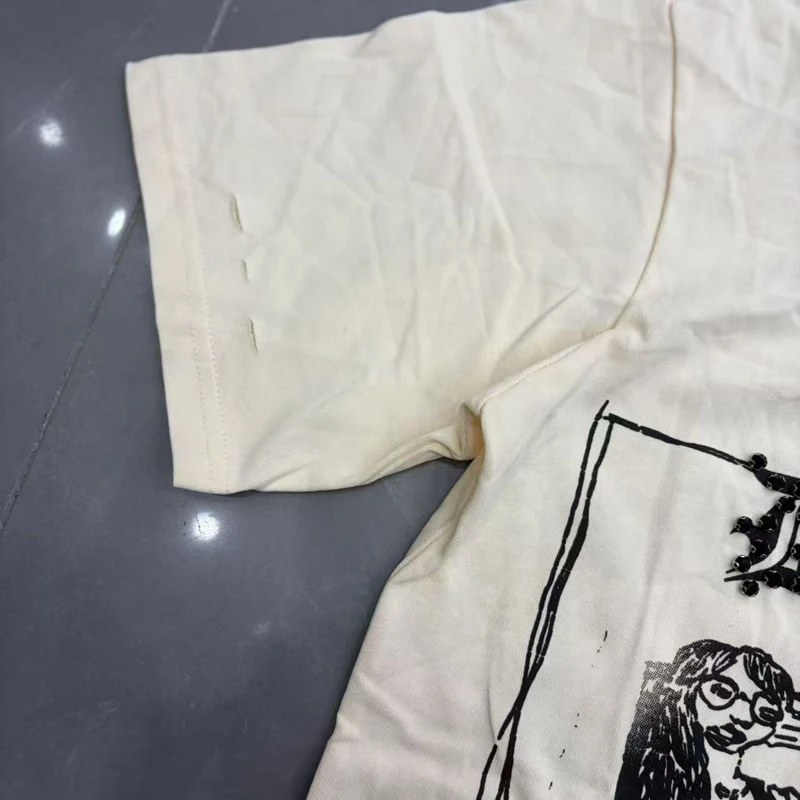 American Hip-hop Men's Loose Printed Short Sleeve Streetwear Summer Trendy T-shirt Send Out in One Day