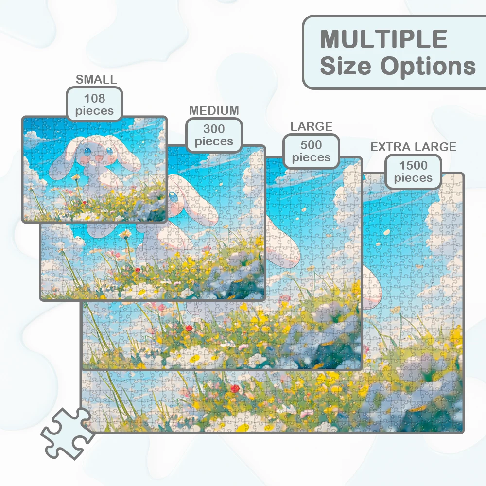 Cinnamoroll Sanrio DIY Großes Puzzlespiel Spielzeug Geschenk Cartoon Wolken Blumen Gras Himmel Lernspielzeug Montessori Puzzles
