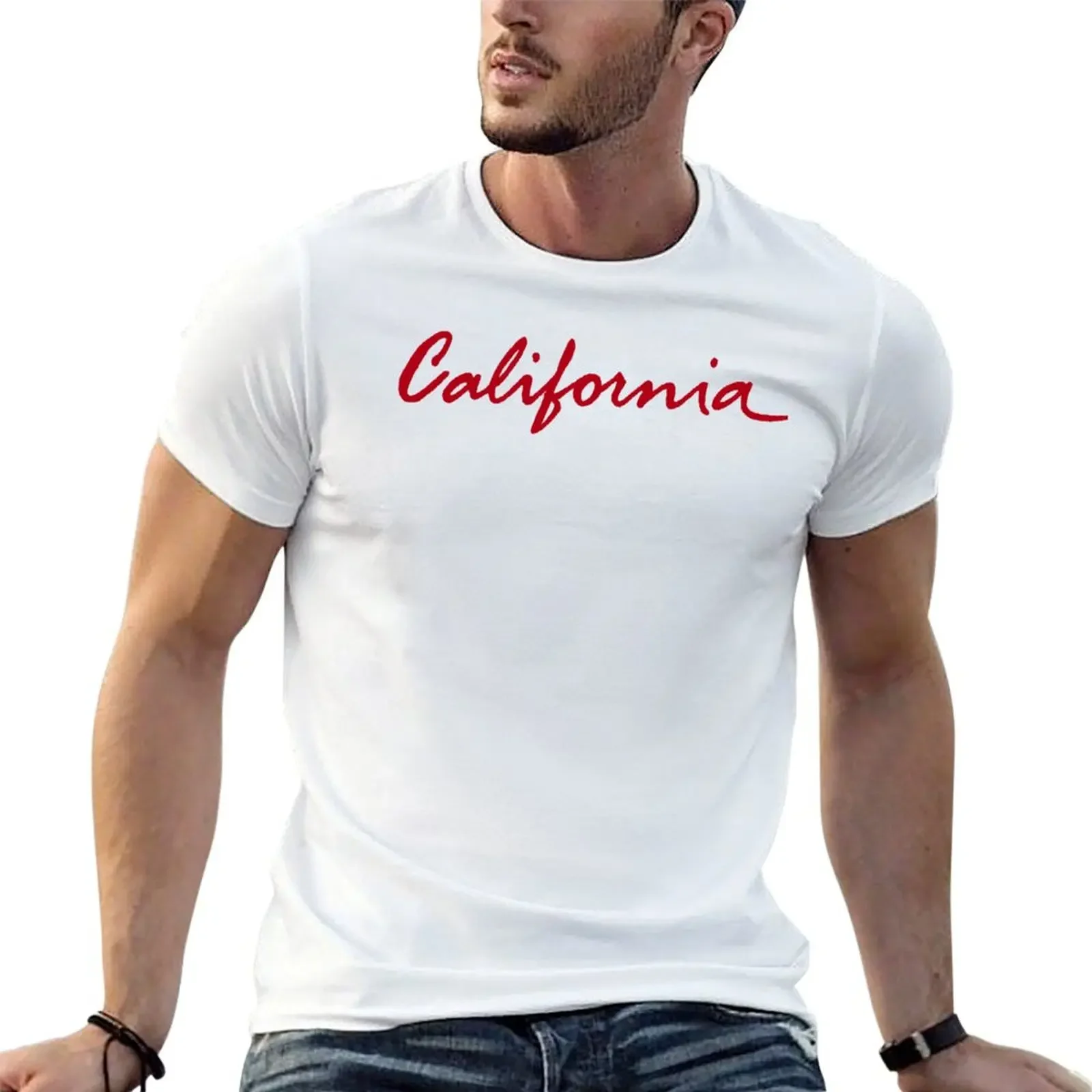

California License T-Shirt customs gifts for boyfriend vintage Men's cotton t-shirt