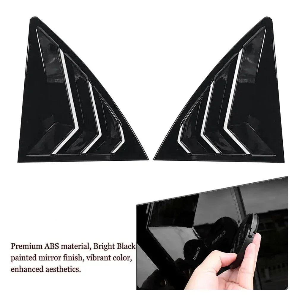 For Toyota Corolla 2007-2013 Car Rear Window Louver Shutter Cover Exterior Side Vent Trim Sticker Scoop ABS Exterior Accessories