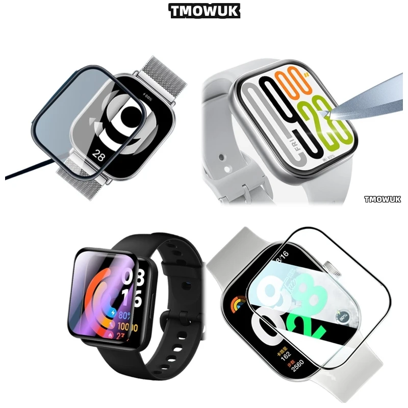 

For Xiaomi Redmi Watch 2 3 4 5 MOVE Lite Active - Anti-Scratch Soft Screen Protective Film - 3D Curved - Full Cover PMMA