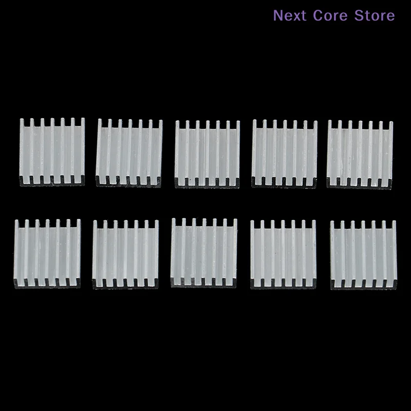 

10 шт., 14*14*6 мм, серебристый алюминиевый радиатор для электронных чипов, охлаждающий элемент