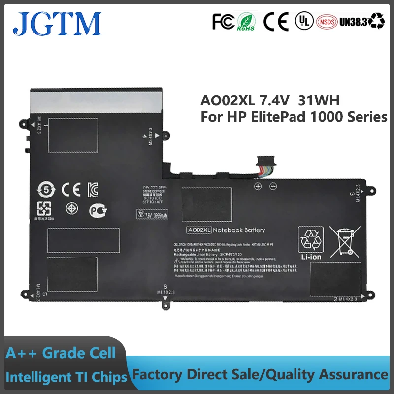 

JGTM AO02XL Laptop Battery for HP ElitePad 1000 ElitePad 1000 G2 HSTNN-IB5Q HSTNN-UB5O HSTNN-IB5O HSTNN-LB5O 728250-1C1 7.4V