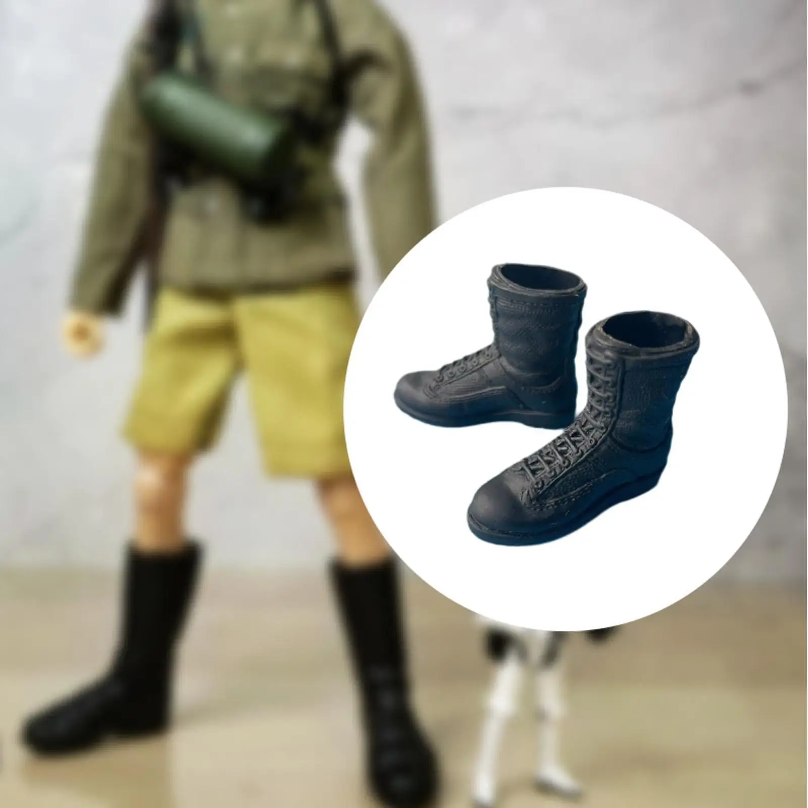 1/6 Scale Figure Booties Shoes Lace up Boot Work Boots for 12'' Male Dolls Figure