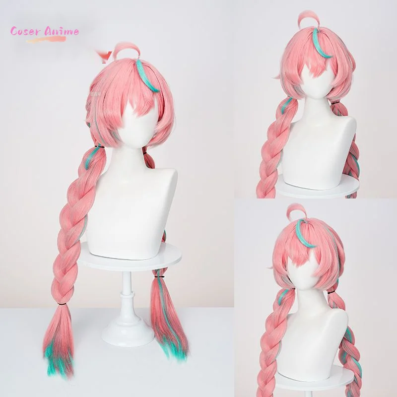 جينشين إمباكت فاريسا شعر مستعار كوسبلاي وردي أزرق مزدوج ذيل حصان ناتلان جماعي الكثير من الآكل الكبير حفلة الهالوين للنساء والفتيات