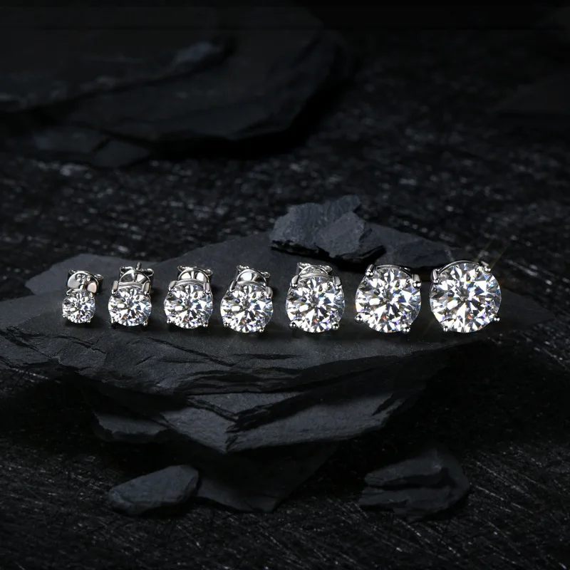 0,1-5CT 4-Krallen Moissanit Ohrstecker für Damen S925 Silber 18k Vergoldet Braut Hochzeit Feiner Schmuck – Detail 6