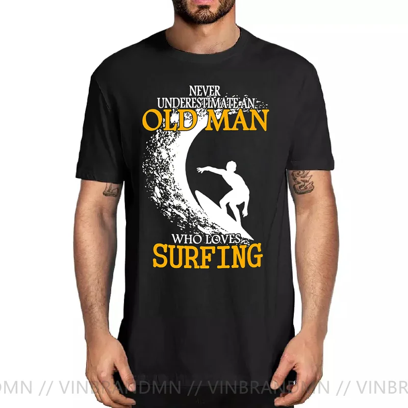 Never Underestimate An Old Man With A Windsurf T Shirt Boy Vintage T-Shirt Fashion New Arrival Casual Tops Leisure Tees