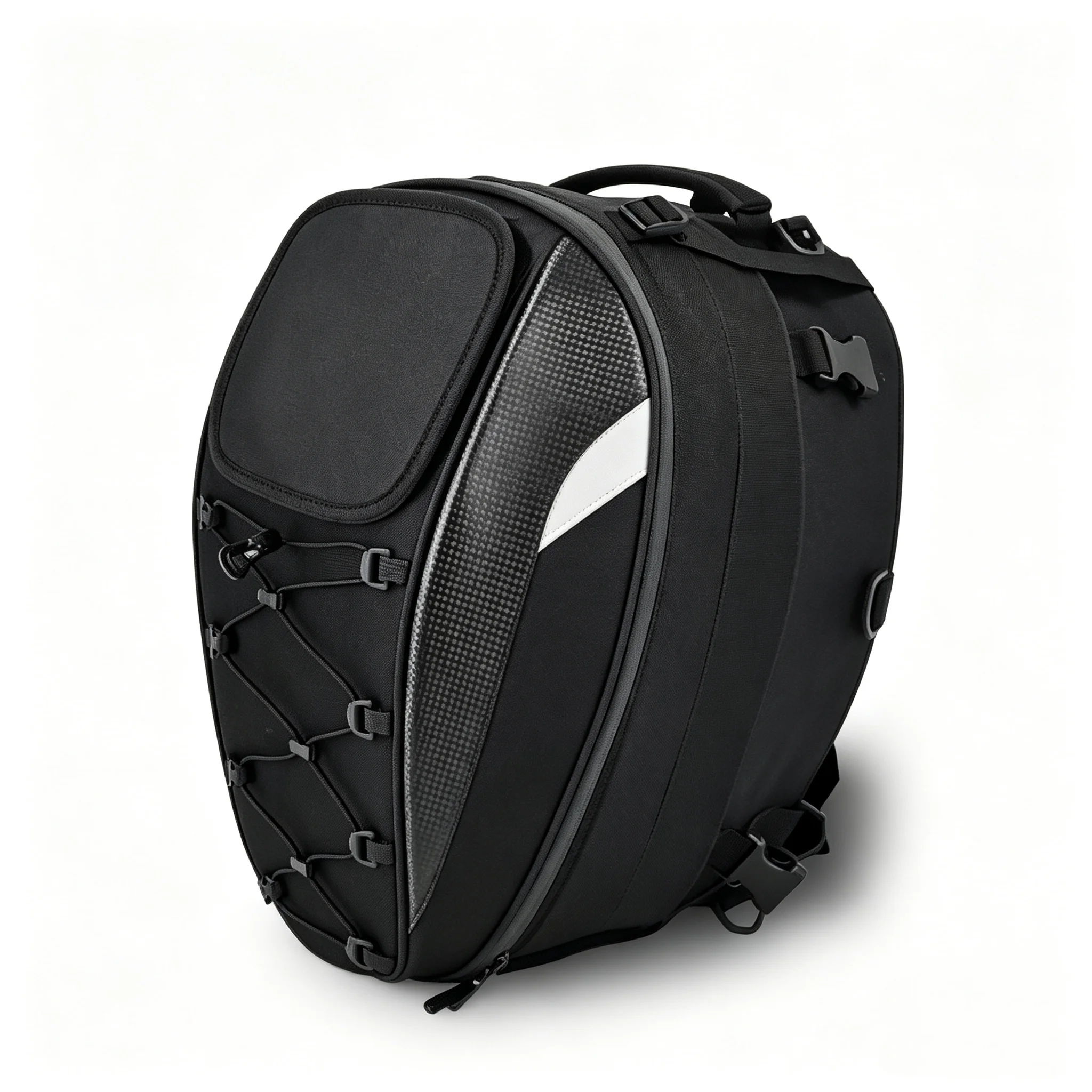 Universal Waterproof Motorcycle Tail Bag, Convertible Rear Seat Backpack with Rain Cover for Dirt Bike Street Bike Motocross