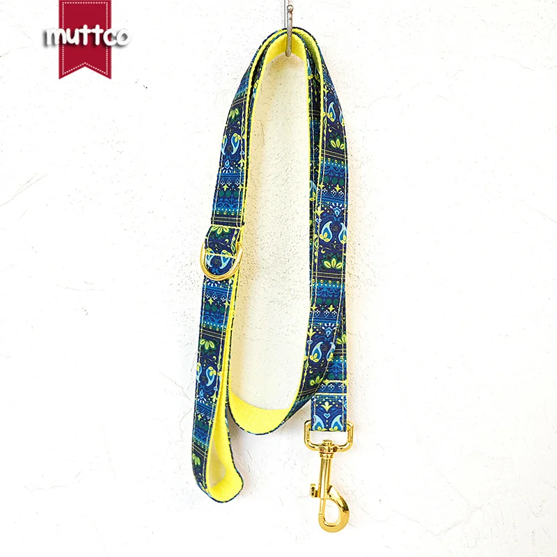 MUTTCO paired with a bright yellow and blue pattern Golden Waterweed it's perfect for lively dogs 5 sizes UDL198