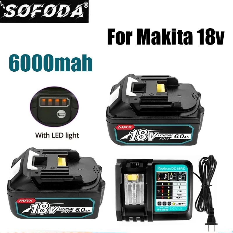 

18V 6.0Ah BL1860b Rechargeable Li-ion Battery For Makita 18 Volt Power Tools BL1860 BL1830b BL1850b BL1840 LXT-400 6A