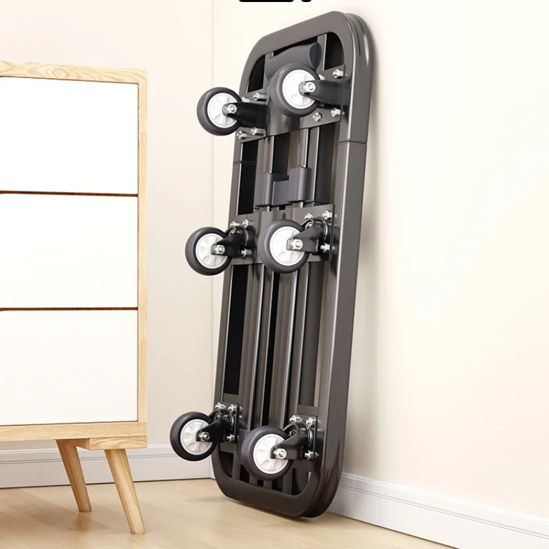 

Hot salesPull goods folding van household small cart flat car portable luggage trolley express small trailer