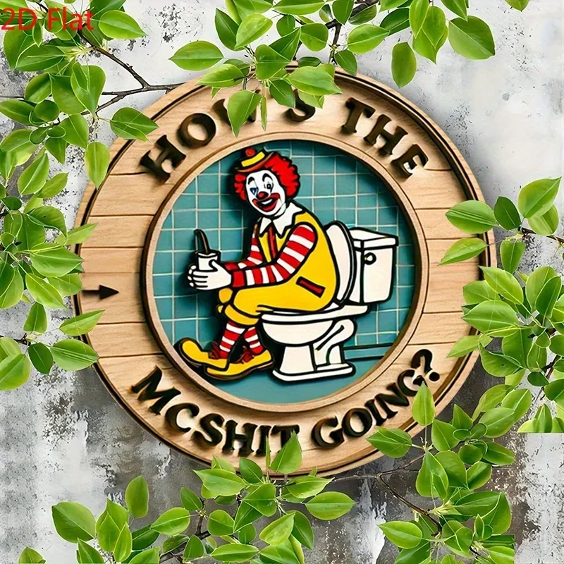 Vintage Clown Metal Sign 7.8