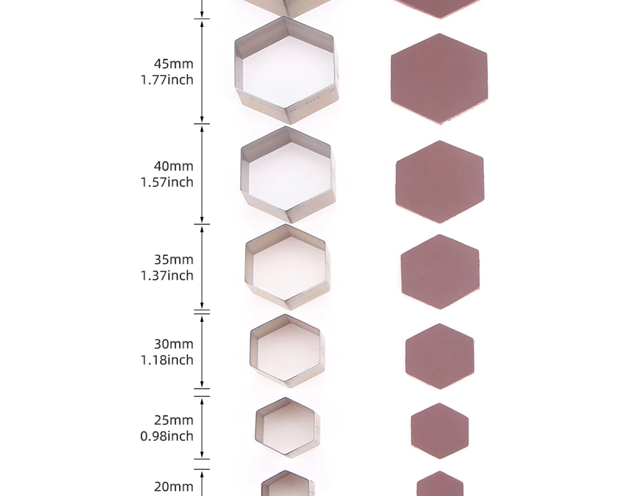 QJH 20–50 mm gestanzte Lederohrringe/Tropfenformschneider/8 Formen/Herz/Quadrat/Abgerundetes Quadrat/Dreieck/Hexagon/Pflaume/Tropfen/Blatt – Detail 9