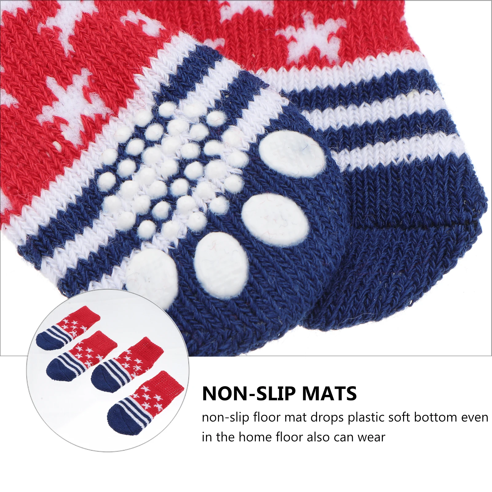 

4pcs Socks Anti Slip Dog Shoes Stockings Paw Protectors Footwear Nail Scratch Protection Floor Sofa Soft Sole Creative Pattern