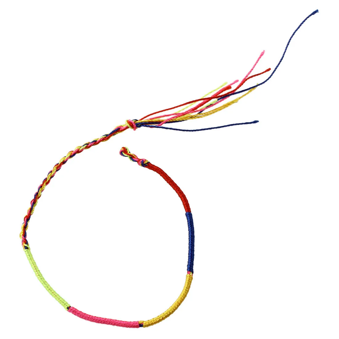 ABQR 9 braccialetti dell'amicizia intrecciati colorati stile hippie Bracciale con preghiera in filo Colore casuale - Strutturato
