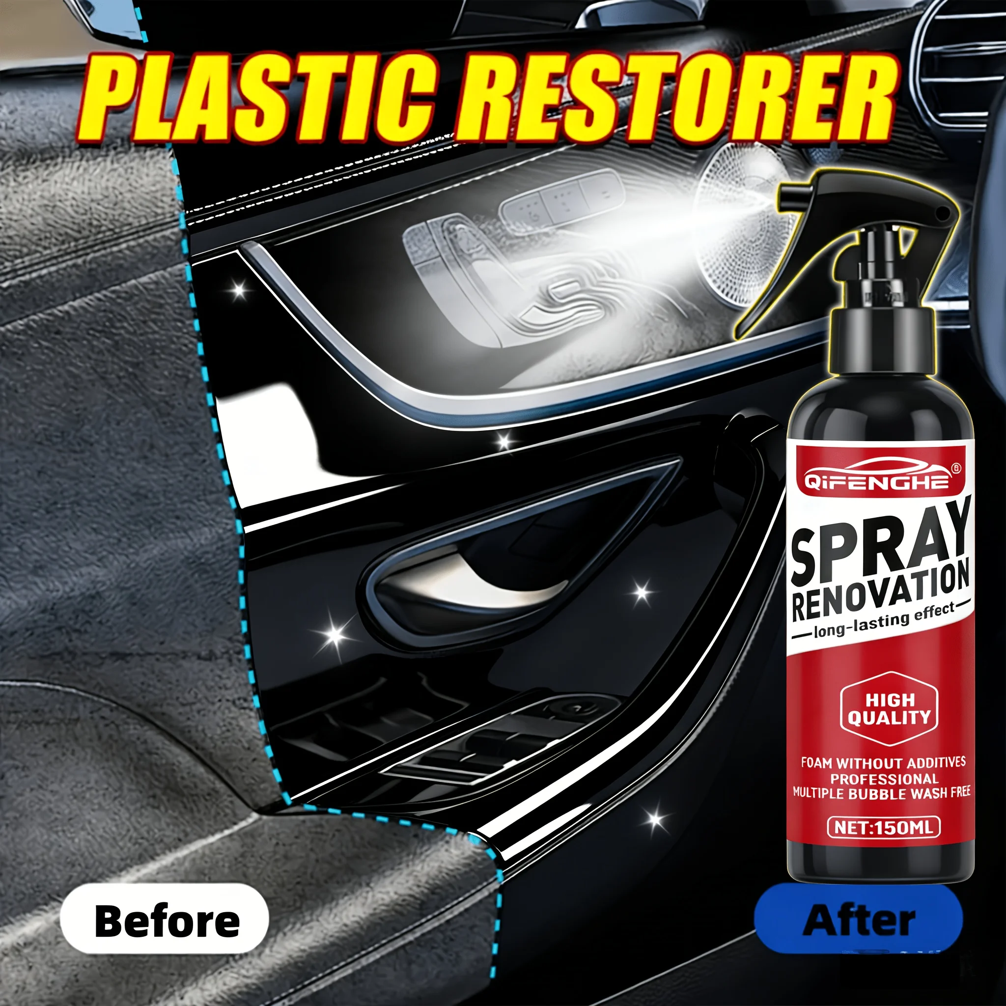 

5.07oz Cleaner for Car Interiors, Leather Seat Polish And Conditioner, Stain Remover That Doesn'T Require Rinsing, Headliner Res
