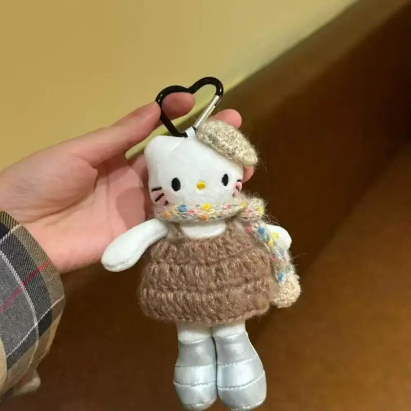 Sanrio Sweater Set Hello Kitty Pluche pop winter Nieuwe Creatieve Verkleedtas Rits accessoires sleutelhanger Mode decoratie cadeau