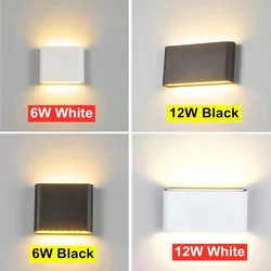 Modern LED IP65 Waterproof Outdoor Wall Lamp Up Down Aluminum Porch Garden Wall Lighting 6W 12W Indoor Wall Sconces Decoration