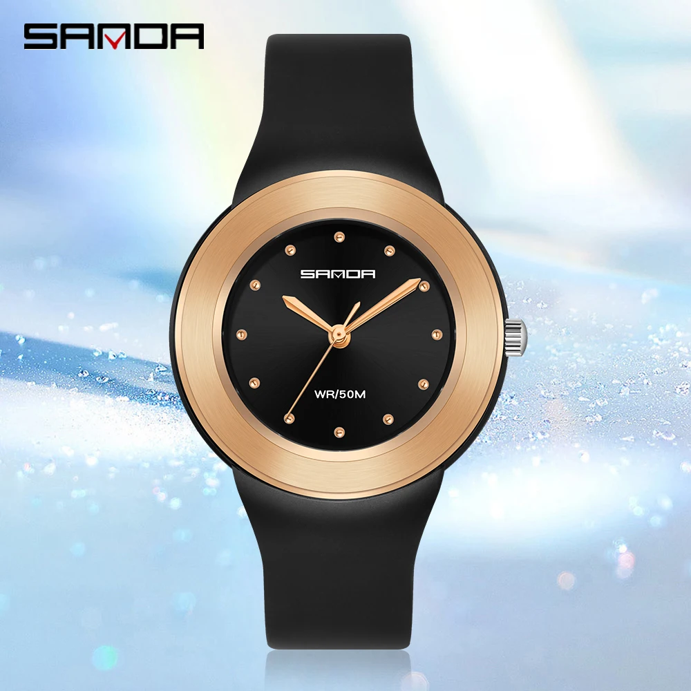 Reloj Digital electrónico de lujo para mujer, cronógrafo de pulsera con LED, informal, a la moda, femenino, SANDA 2023, nuevo, 2126